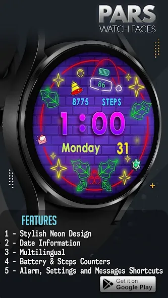 Pars Christmas Watch Face screenshot 1