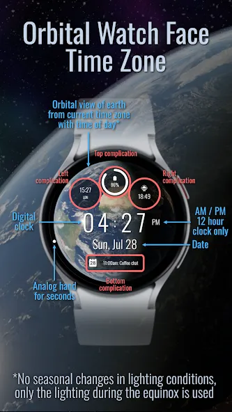 Orbital Watch Face Time Zone screenshot 2
