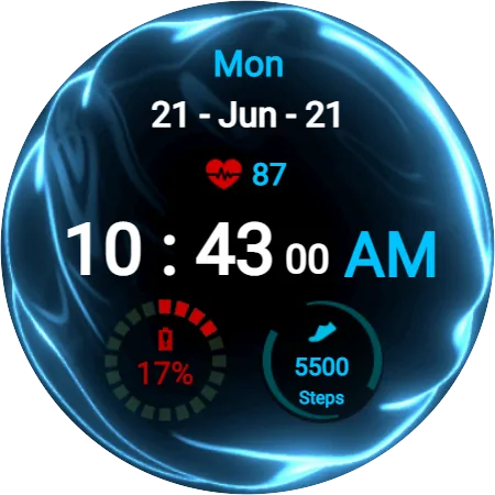 Fluid Blue Watch Face screenshot 5