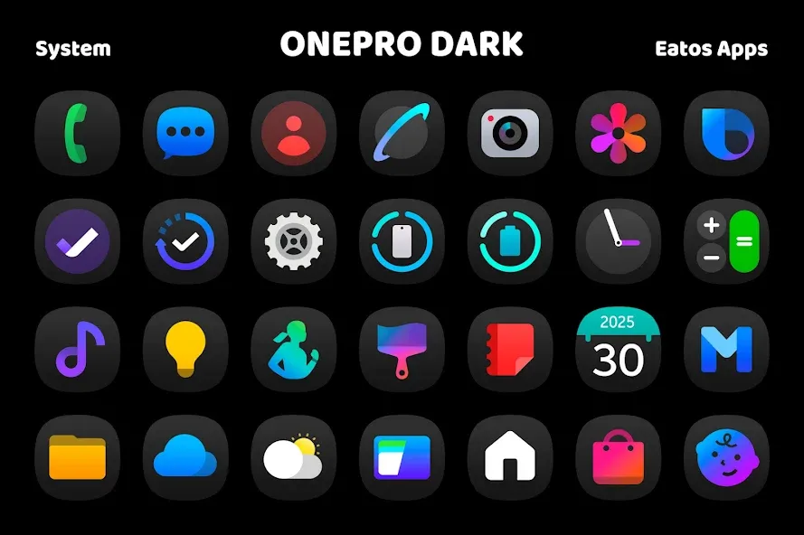 OnePro (Dark) - Icon Pack screenshot 2