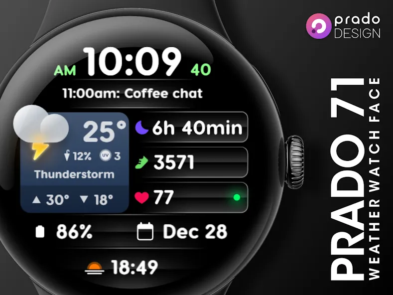 PRADO 71 Weather Watch Face screenshot 7