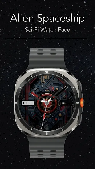 Alien Spaceship Watch Face screenshot 3
