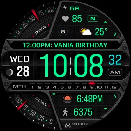 MD307 Digital watch face screenshot 13