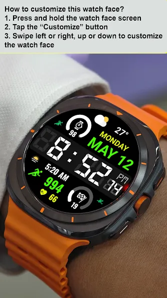 Big Bold Digital WearOS NTV584 screenshot 15