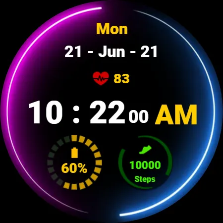Neon Blue Pink Watch Face screenshot 20