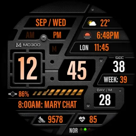 MD300 Digital watch face screenshot 36