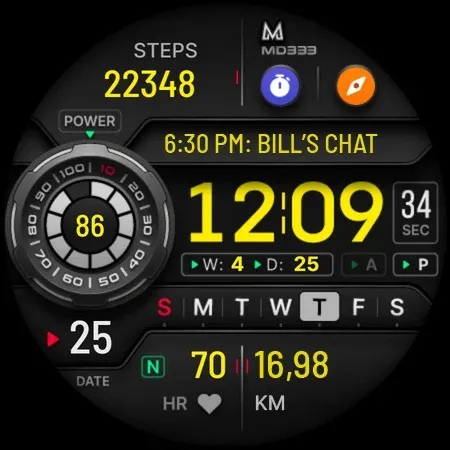 MD333 Digital watch face screenshot 11