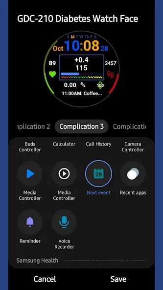 GDC-210 Diabetes Watch Face screenshot 5