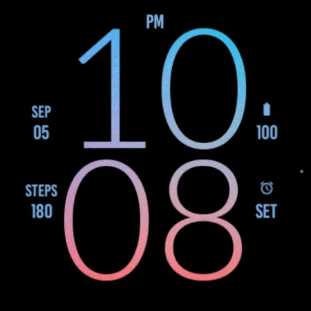 Red Blue Sky Light Watch Face screenshot 4