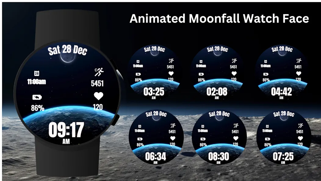 Animated Moonfall Watch Face screenshot 5