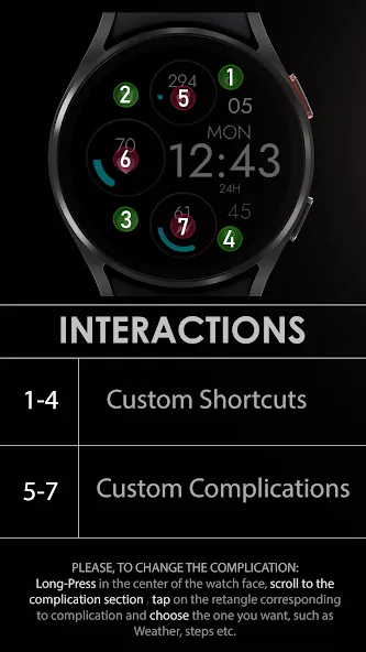 Digital Black Watch Face screenshot 8