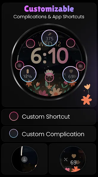 Flower Steps watch face screenshot 4