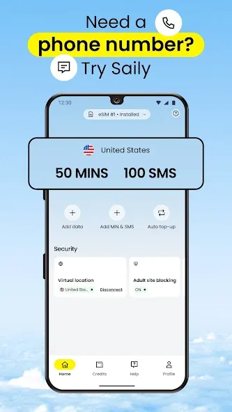 Saily: eSIM + phone number screenshot 2