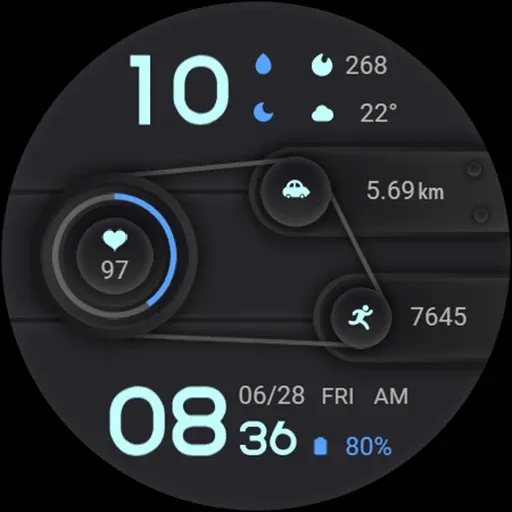 Blue Imitation For Wear OS screenshot 31