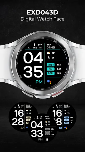EXD043D: Digital Watch Face screenshot 1