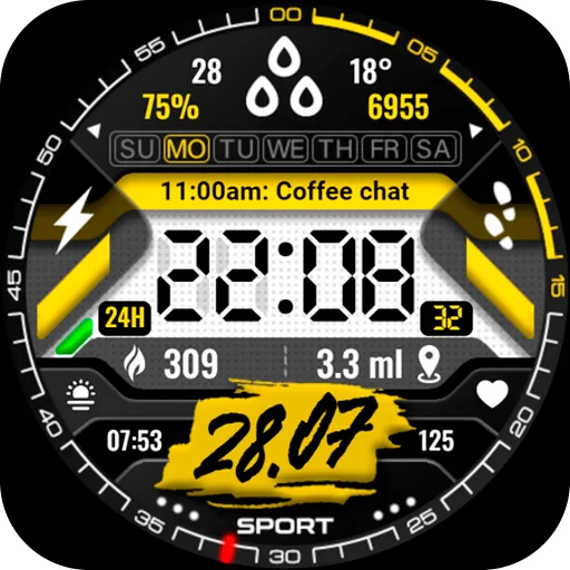 PT16 Digital Watch Face screenshot 33
