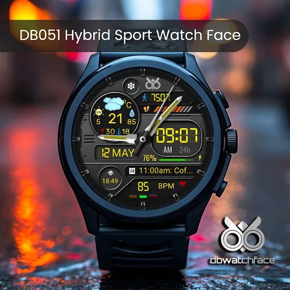 DB051 Hybrid Sport Watch Face screenshot 4