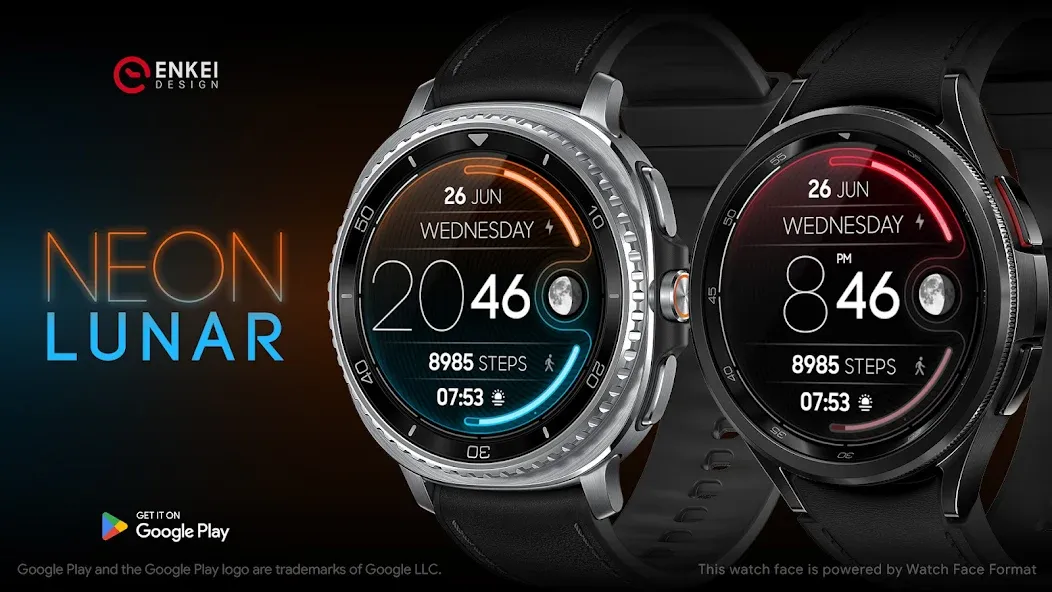 NEON Lunar - watch face screenshot 1