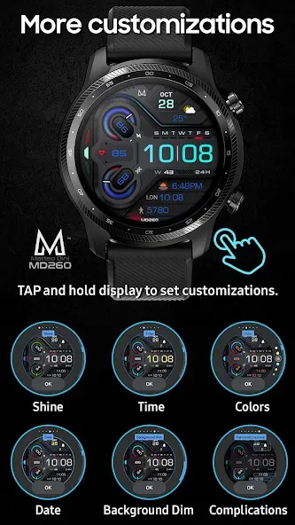 MD260 Digital watch face screenshot 7