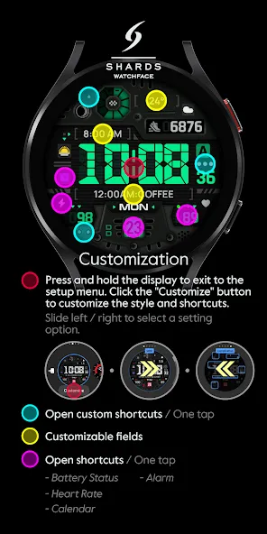 SH070 Watch Face, WearOS watch screenshot 6