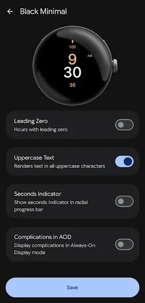 Black Minimal Watch Face screenshot 5