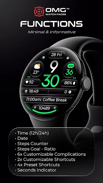 OMG 345 Digital Watch Face screenshot 4
