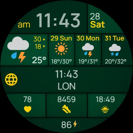 Digital watch face D30 screenshot 44