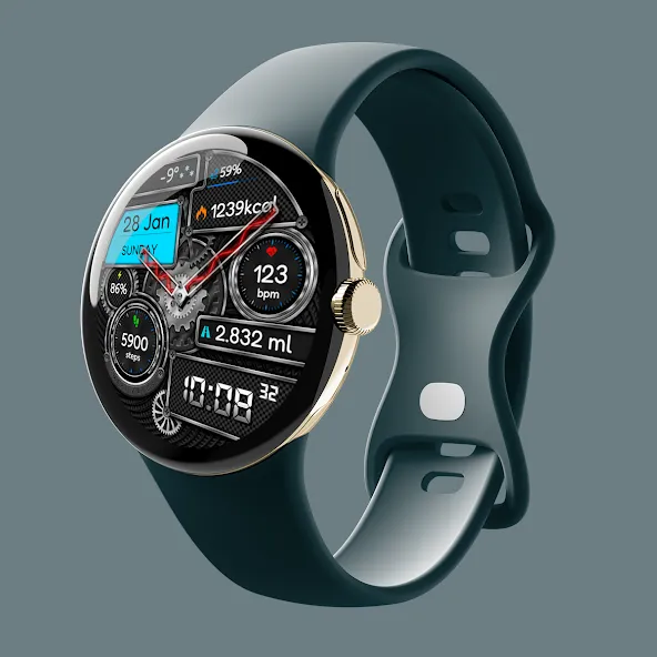 Hybrid TUNUK URX44 Watch face screenshot 5