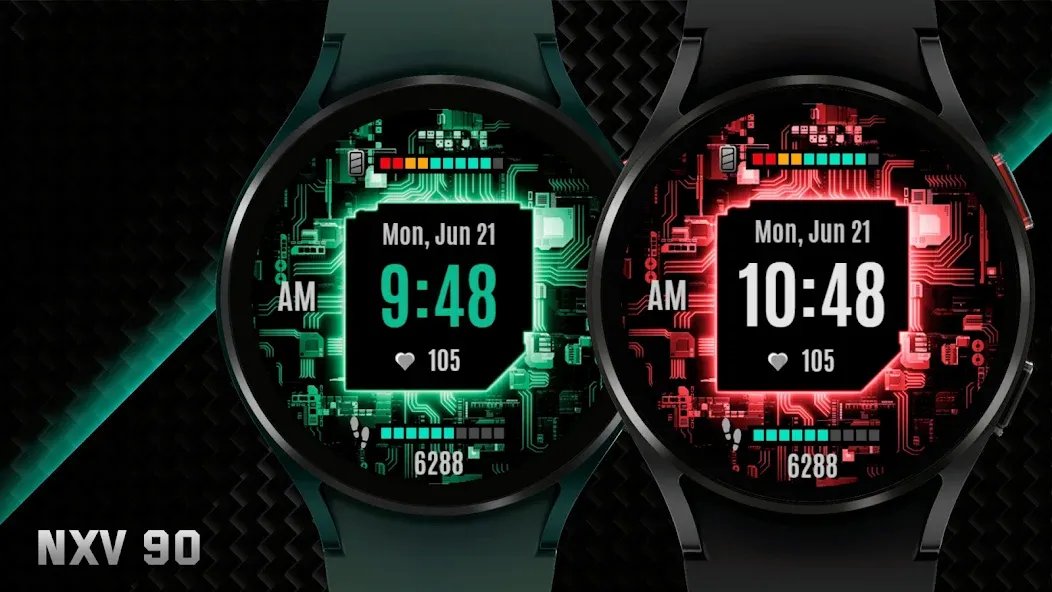 NXV90 Digital Tech Watch face screenshot 4