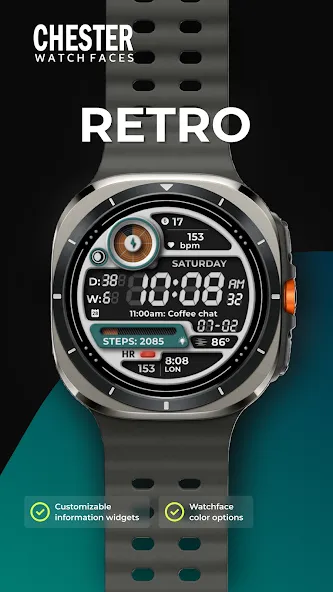 Chester Retro watch face screenshot 1