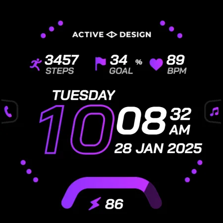 Rush: Digital Watch Face screenshot 28
