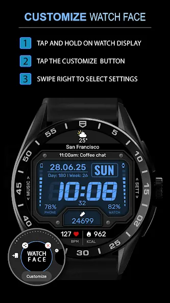 WFP 151 Old school watch face screenshot 3