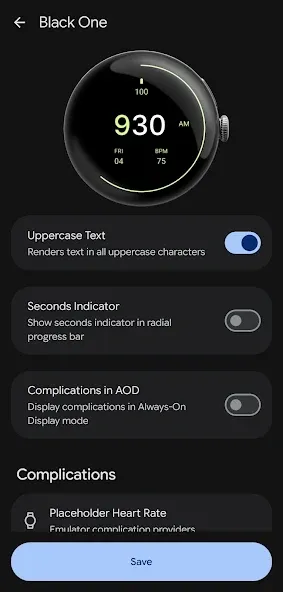 Black One Watch Face screenshot 5
