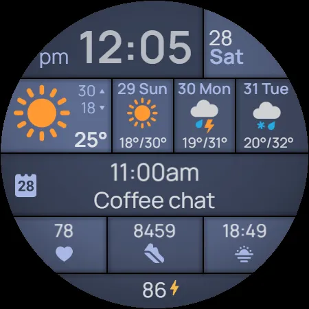 Digital watch face D30 screenshot 41