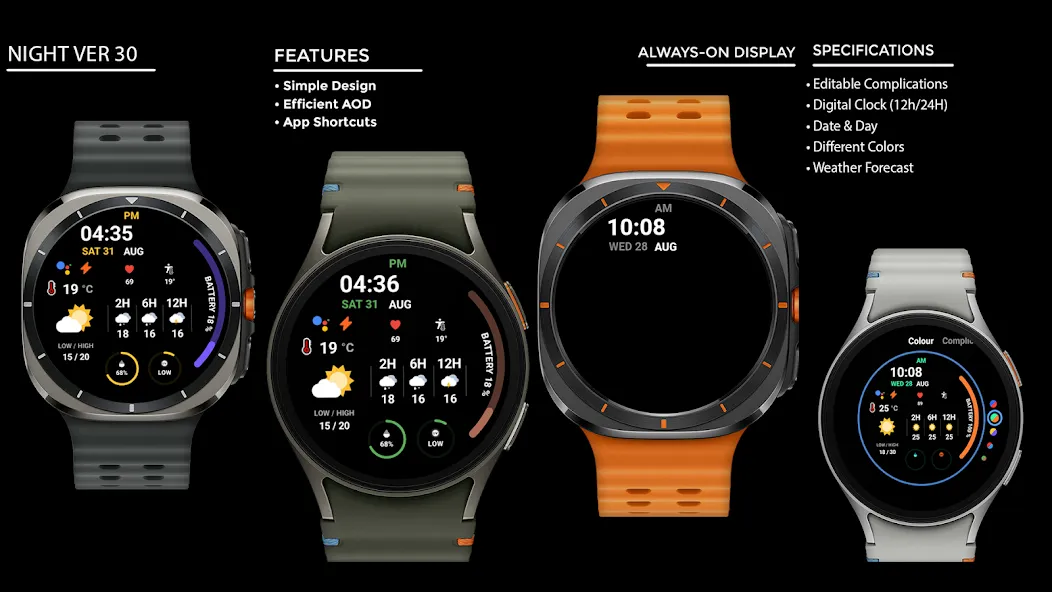 Night ver 30 - watch face screenshot 15