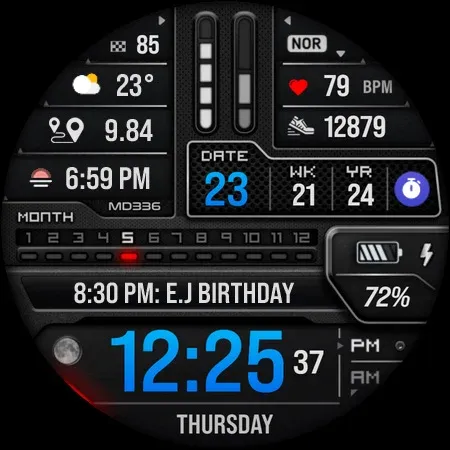 MD336 Digital watch face screenshot 14