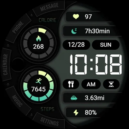 Green Text Clock ZKin Watch screenshot 43