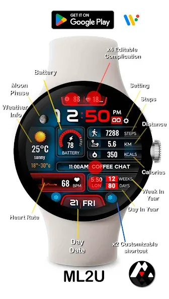 ML2U 228 Watch Face screenshot 2