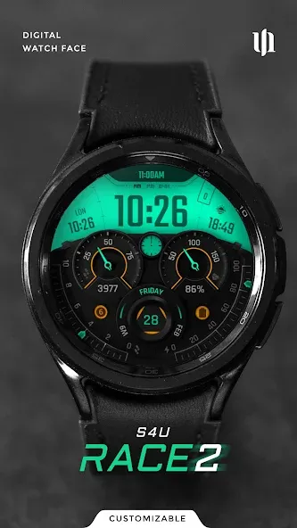 S4U Race2 - digital watch face screenshot 1