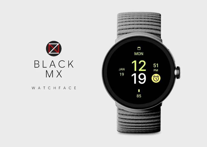 Black MX Watch Face screenshot 1