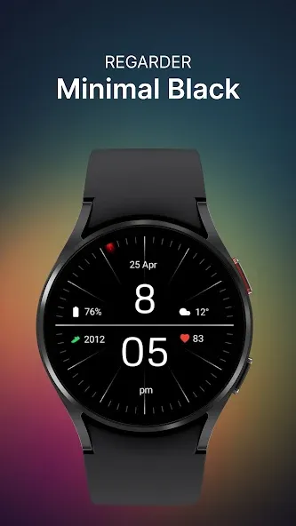 Minimal Black Watch Face screenshot 1