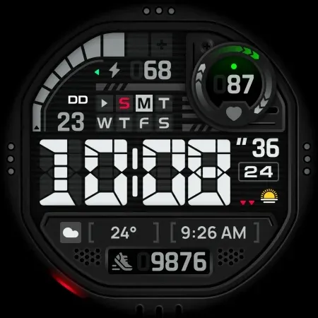 SH073 Watch Face, WearOS watch screenshot 9