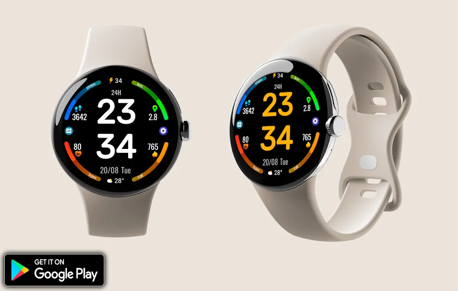 Digital Rotes Watch Face screenshot 1