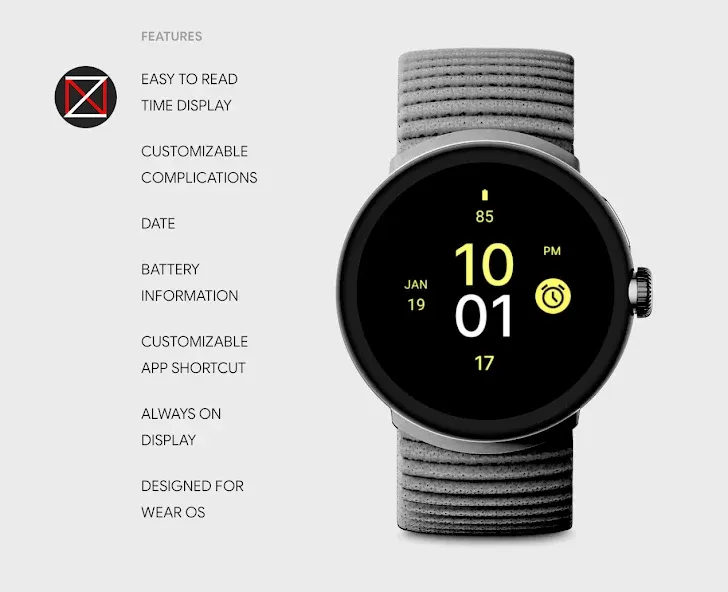 Black Minimal Watch Face screenshot 2