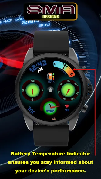 Speedometer WatchFace SMA 17 screenshot 1