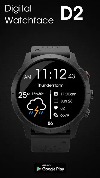 Digital Watchface D2 screenshot 1