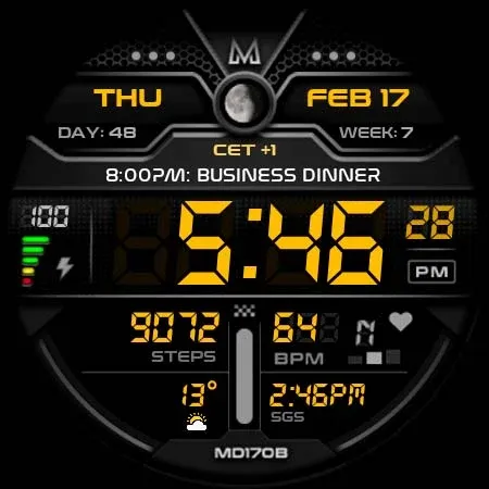 MD170B Digital watch face screenshot 13