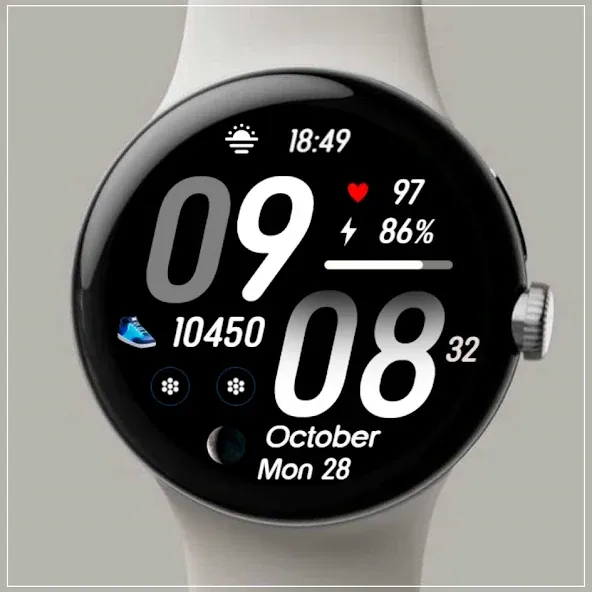BIG BOLD Digital time face E42 screenshot 4