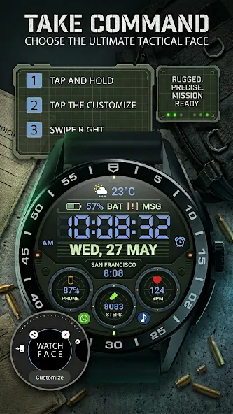 WFP 354 Tactical Watch face screenshot 2