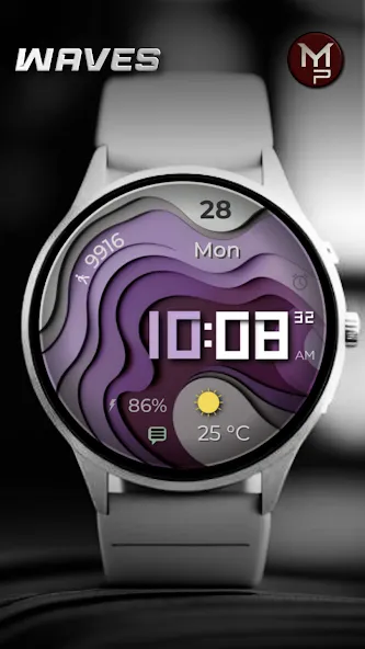 WAVES - Digital Watch Face screenshot 2